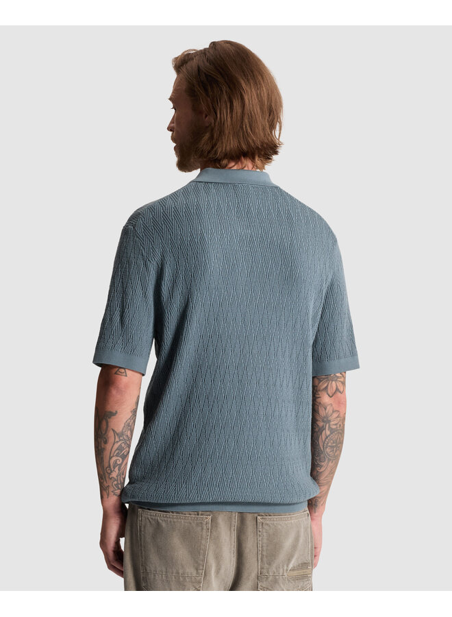 CPSS2608850 5146 Cast Iron Short sleeve polo regular fit cotton modal Blue Mirage