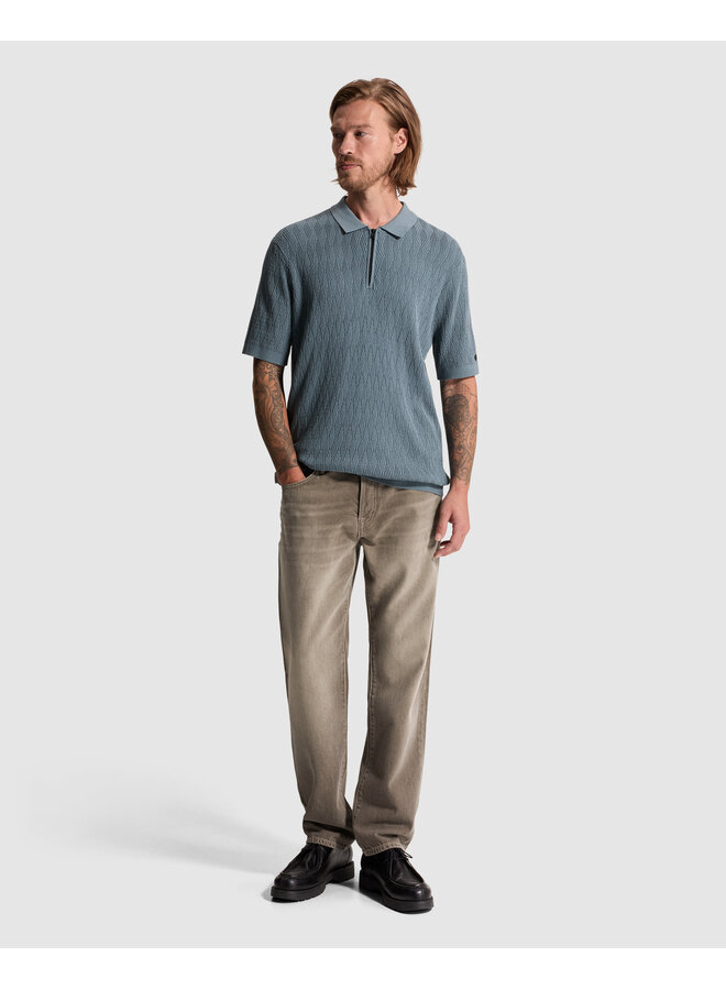 CPSS2608850 5146 Cast Iron Short sleeve polo regular fit cotton modal Blue Mirage