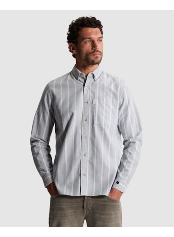 CSI2608202 5146 Cast Iron Long sleeve shirt Oxford Stripe Blue Mirage