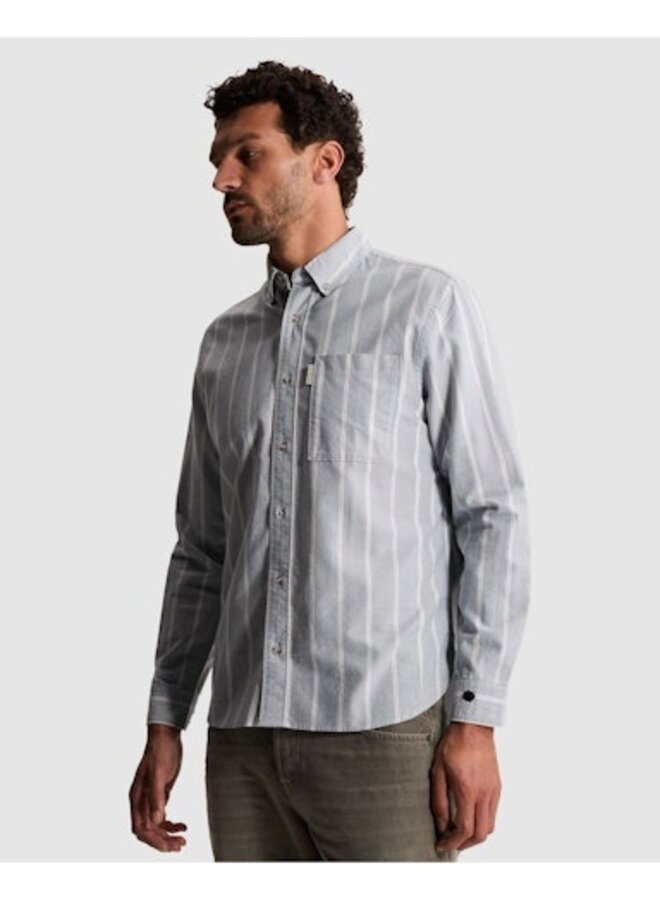 CSI2608202 5146 Cast Iron Long sleeve shirt Oxford Stripe Blue Mirage