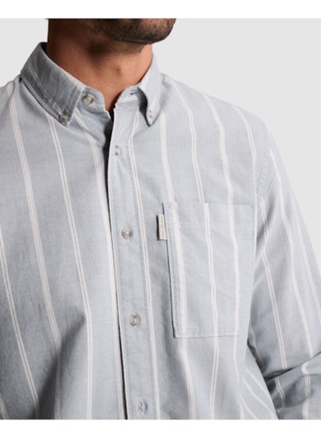 CSI2608202 5146 Cast Iron Long sleeve shirt Oxford Stripe Blue Mirage