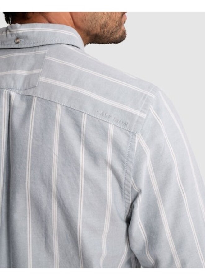 CSI2608202 5146 Cast Iron Long sleeve shirt Oxford Stripe Blue Mirage