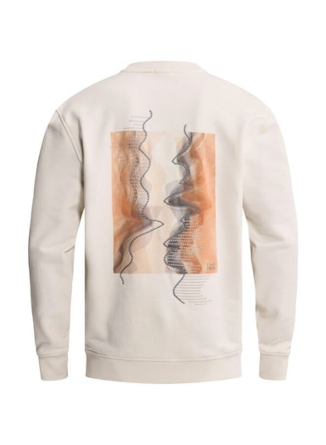 CSW2608445 7555 Cast Iron Crewneck relaxed fit graphic White Down