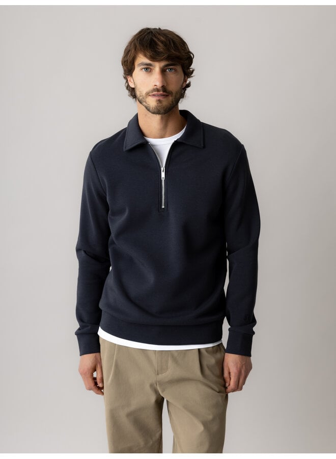 511110 468 MosMosh MMGAbel Zip Polo Sweat Salute Navy
