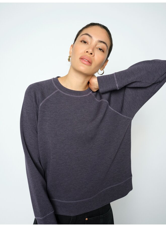 180720 292 MosMosh MMAbello O-LS Mèlange Sweatshirt Sweet Grape
