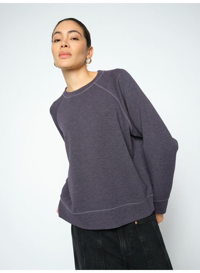 180720 292 MosMosh MMAbello O-LS Mèlange Sweatshirt Sweet Grape