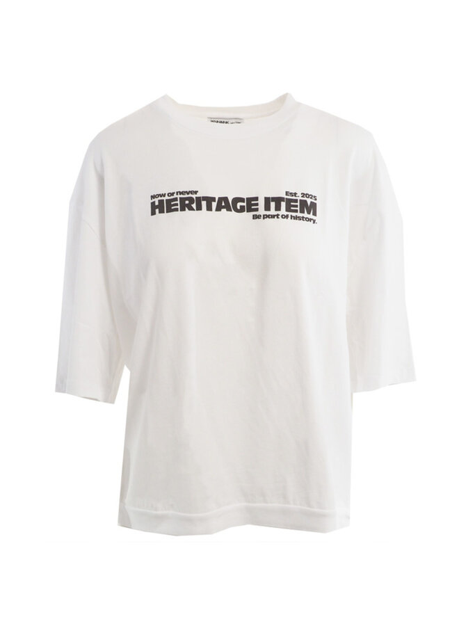 W26F1936 1-655 Penn & Ink T-shirt print white tabac