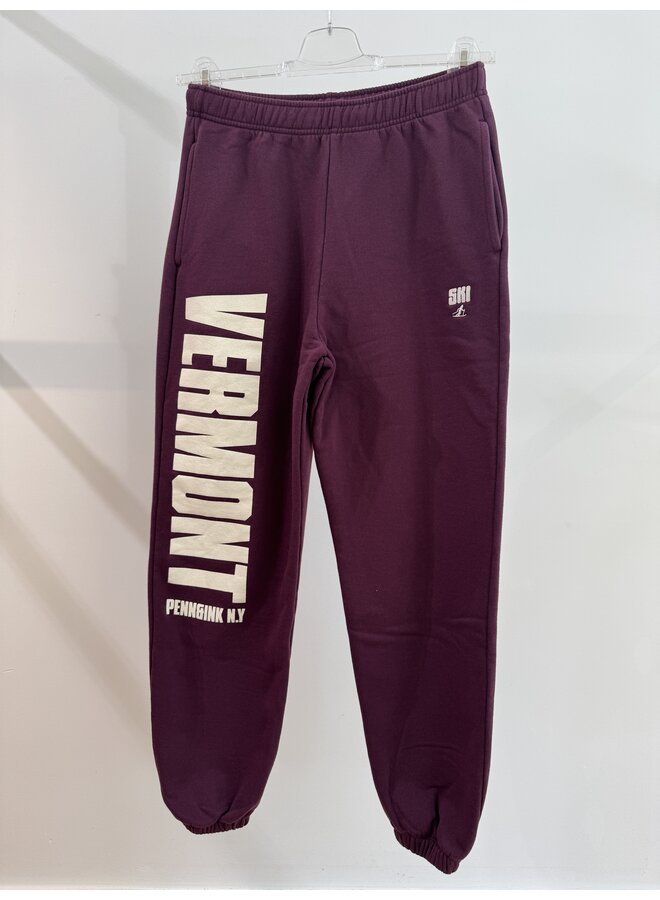 W26F1932 351-5 Penn en Ink Trousers print aubergine ecru