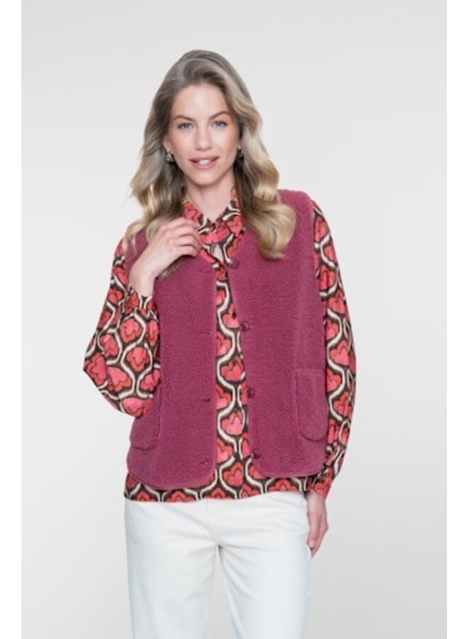 63641-20 450 Geisha blouse red/brown