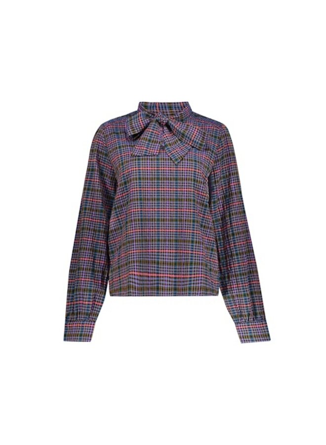 63637-20 675 Geisha blouse navy/coral