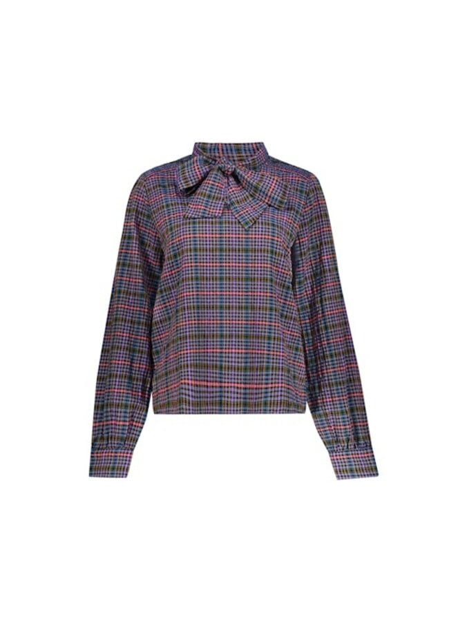 63637-20 675 Geisha blouse navy/coral