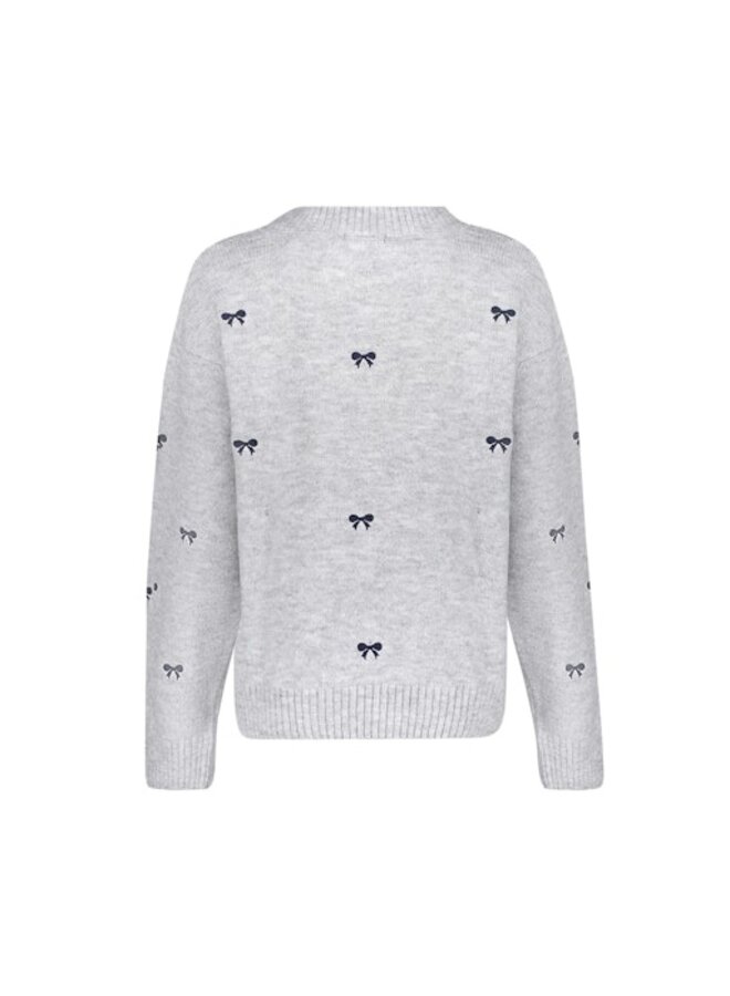 64538-23 925 Geisha Pullover embro bowtie grey/navy