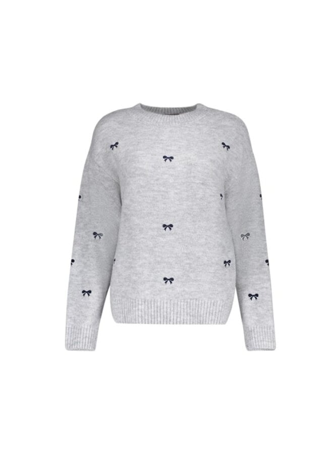 64538-23 925 Geisha Pullover embro bowtie grey/navy