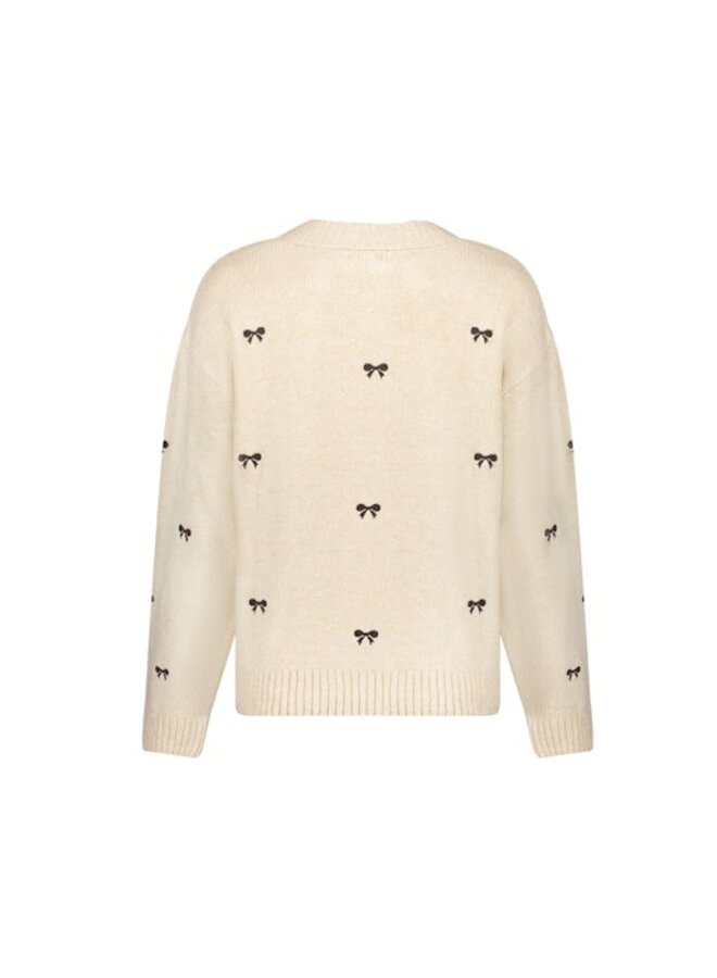 64538-23 720 Geisha Pullover embro bowtie sand/dark brown
