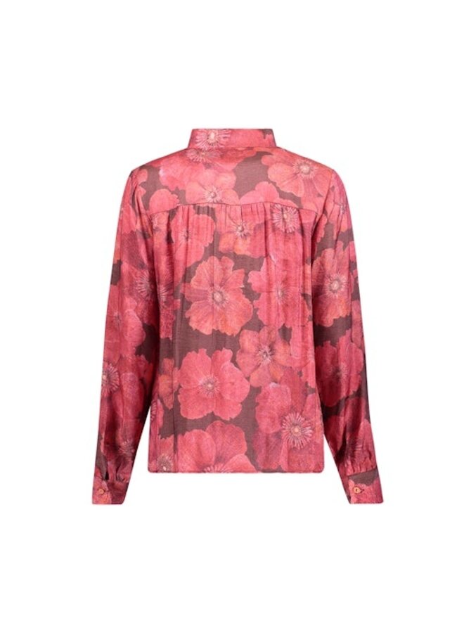 63655-20 775 Geisha blouse brown/red