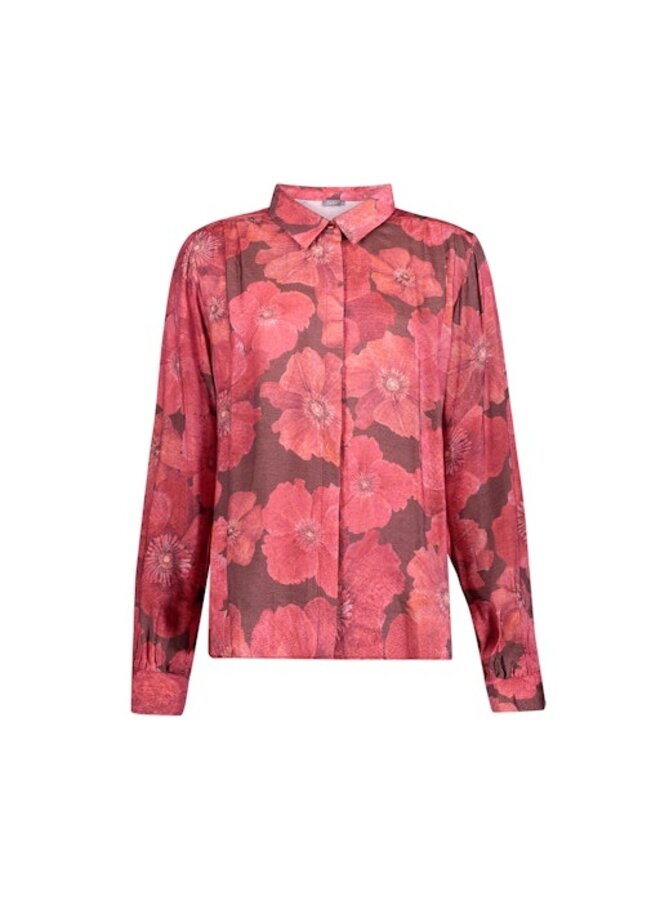 63655-20 775 Geisha blouse brown/red