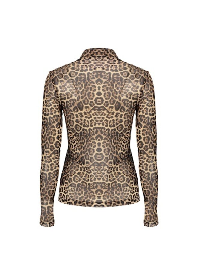 62582-14 720 Geisha Top mesh turtle leopard sand/black