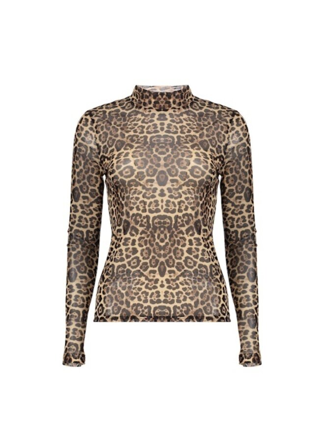 62582-14 720 Geisha Top mesh turtle leopard sand/black