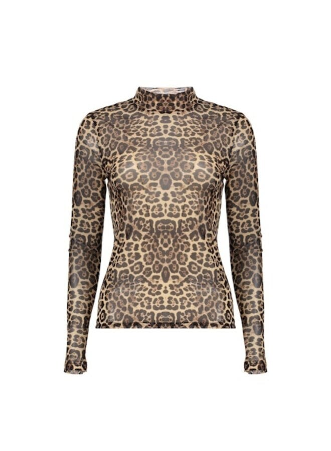 62582-14 720 Geisha Top mesh turtle leopard sand/black