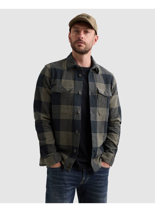 PSI2608229 5281 PME Legend Long sleeve shirt Structure Yarn Dyed Check Salute