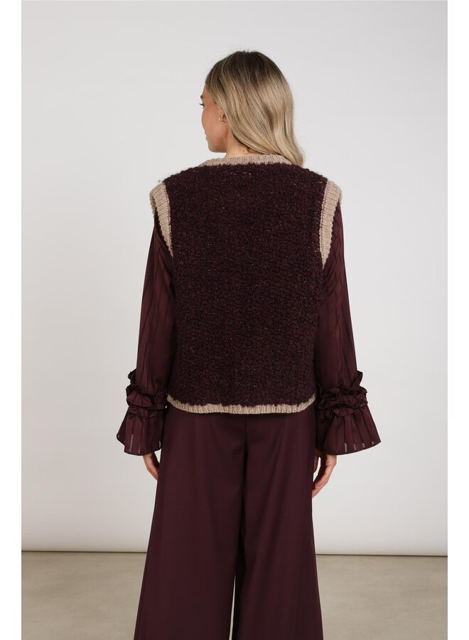 NKF08031 396 Nukus Lana Gilet Cherry/Taupe