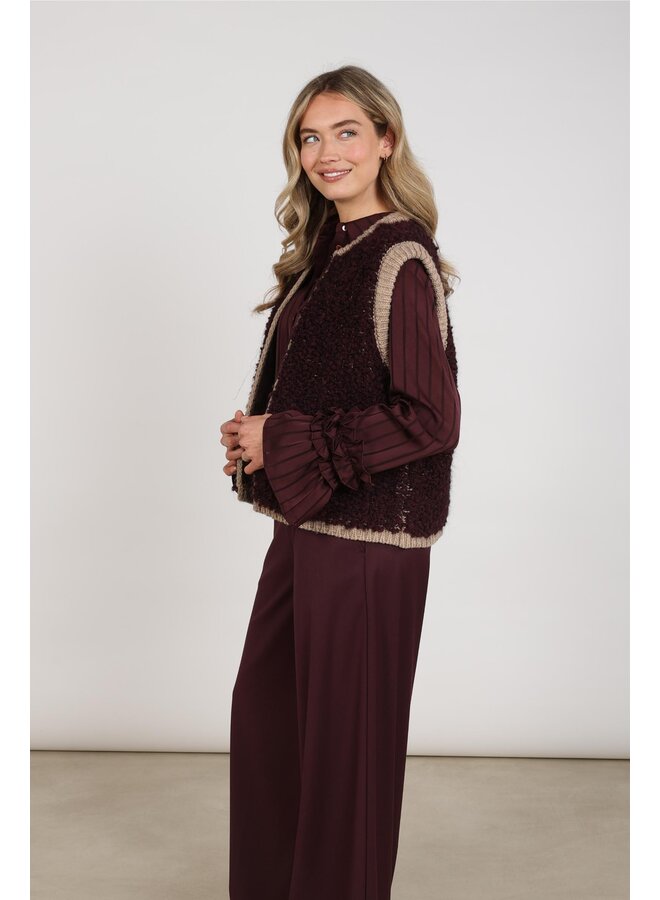 NKF08031 396 Nukus Lana Gilet Cherry/Taupe