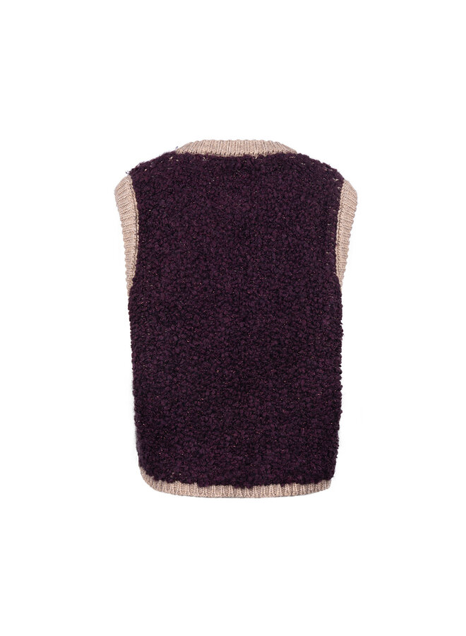 NKF08031 396 Nukus Lana Gilet Cherry/Taupe