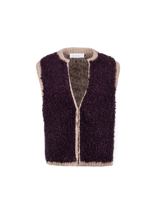 NKF08031 396 Nukus Lana Gilet Cherry/Taupe