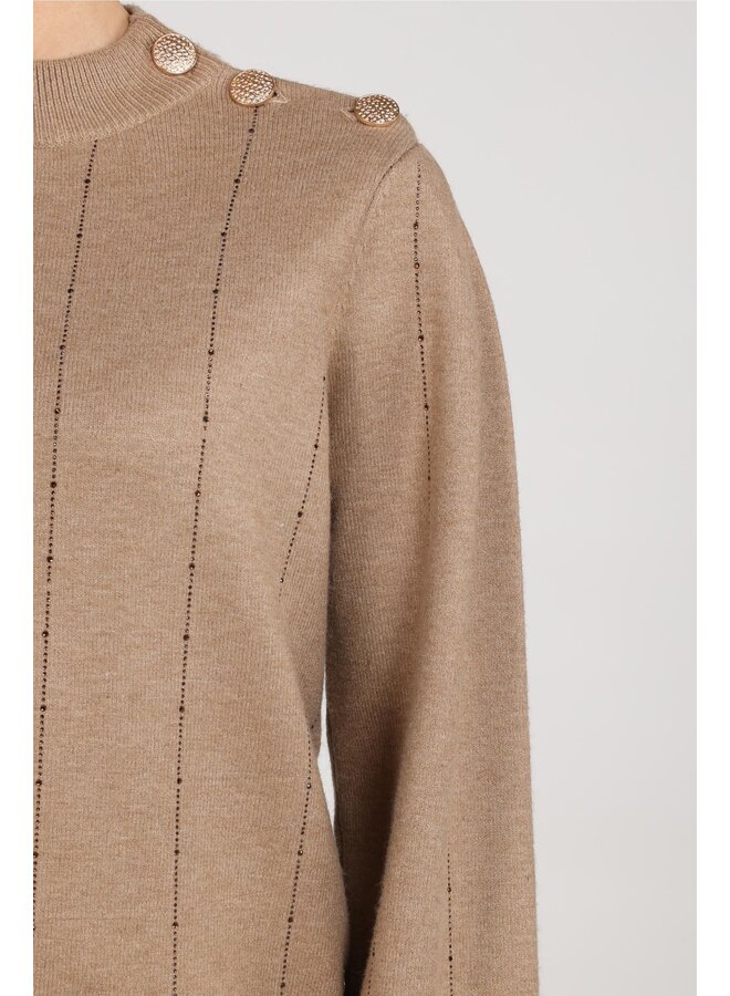 NKF03085 60 Nukus Molly Pullover Strass Taupe