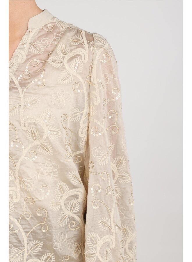 NKF02178 9 Nukus Antonella Blouse Embroidery Sand