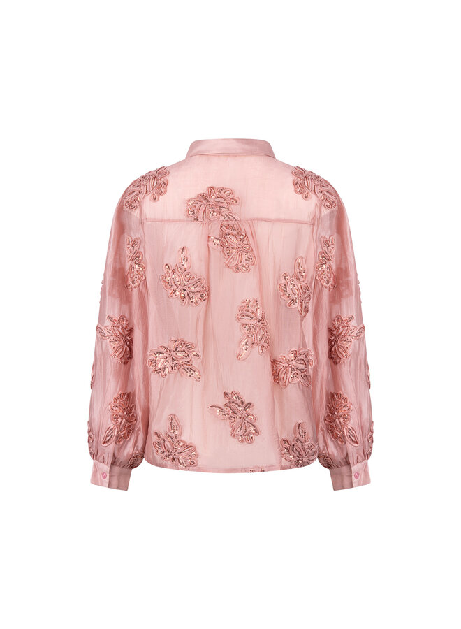 NKF02156 336 Nukus Antonella Blouse Paillet Flower Rose
