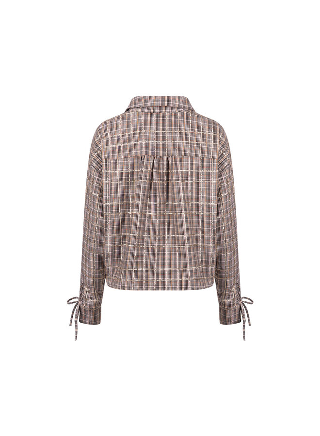 NKF02146 387 Nukus Bailey Blouse Check Sand/Rose