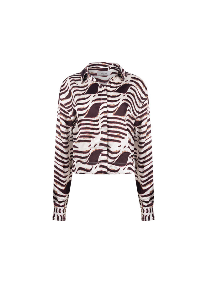 NKF02138 392 Nukus Adora Blouse Zebra Offwhite/Cherry