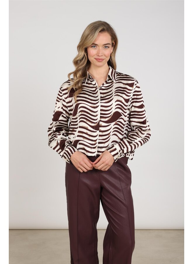 NKF02138 392 Nukus Adora Blouse Zebra Offwhite/Cherry