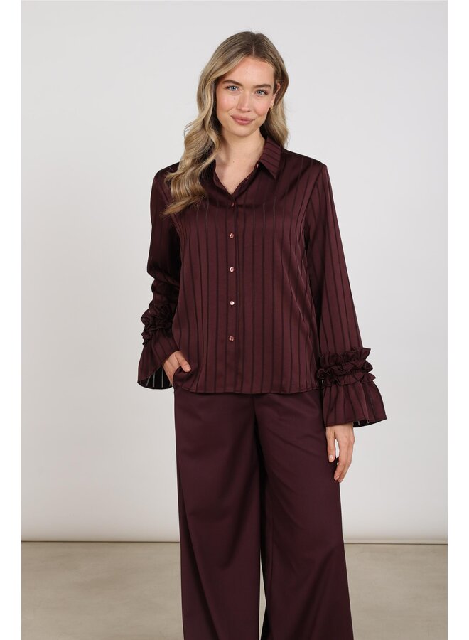 NKF02126 333 Nukus Amalia Blouse Stripe Cherry