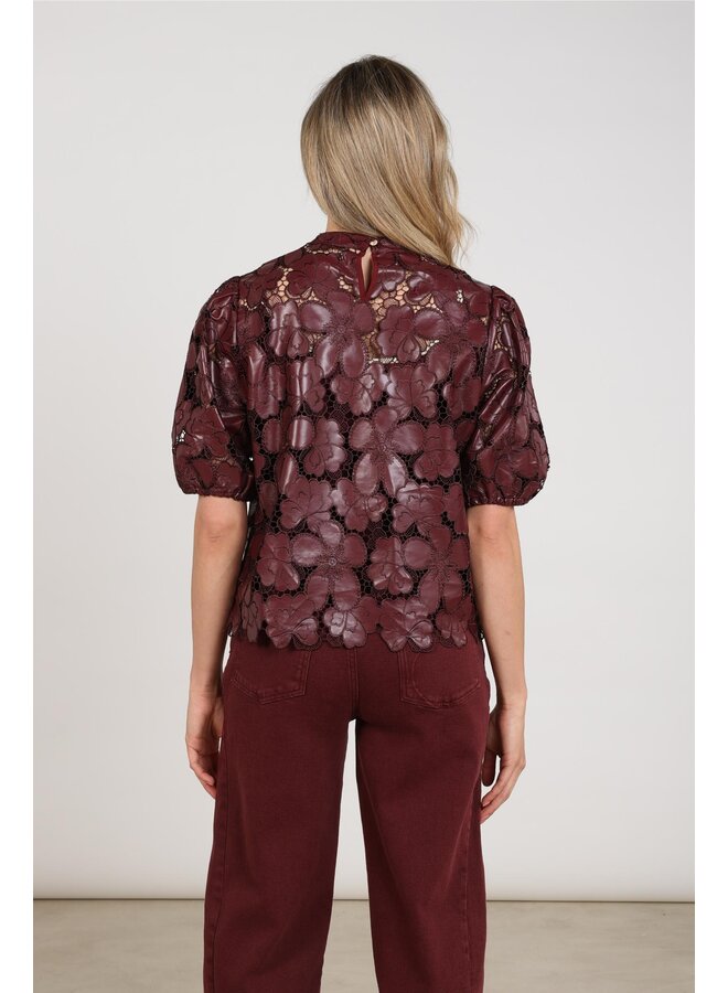 NKF01066 333 Nukus Nicole Top Flower PU Cherry