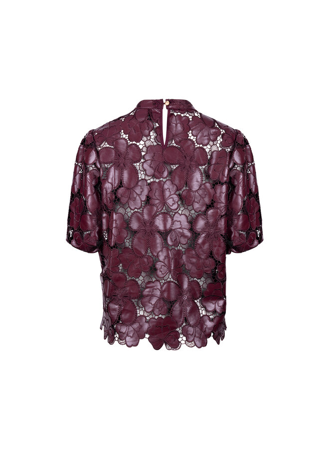 NKF01066 333 Nukus Nicole Top Flower PU Cherry