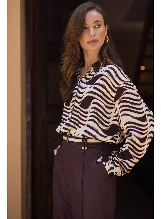 NKF02138 392 Nukus Adora Blouse Zebra Offwhite/Cherry