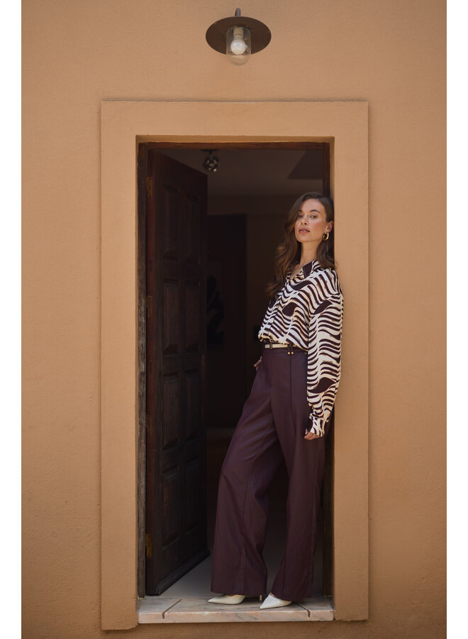 NKF02138 392 Nukus Adora Blouse Zebra Offwhite/Cherry