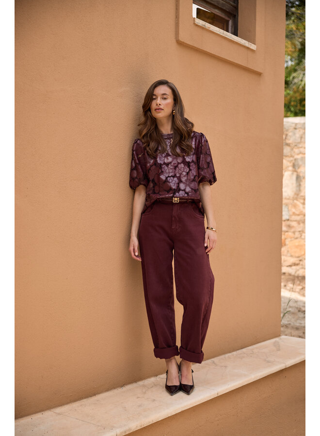 NKF09097 333 Nukus Petra Pants Cherry