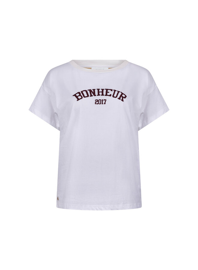 NKF04020 392 Nukus Senna T-shirt Offwhite/Cherry