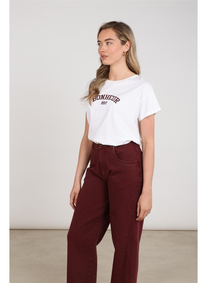 NKF04020 392 Nukus Senna T-shirt Offwhite/Cherry