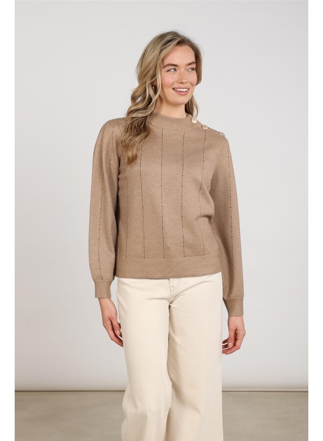 NKF03085 60 Nukus Molly Pullover Strass Taupe