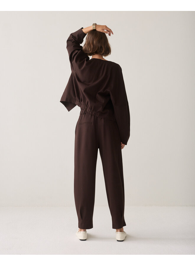 4s3023-11580 754 Summum Trousers Punto milano Dark chocolate