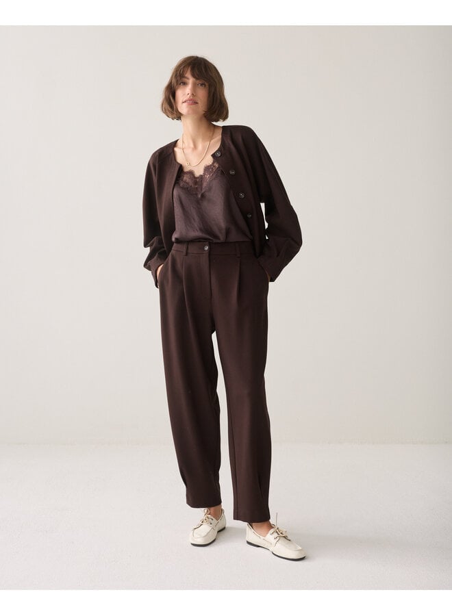4s3023-11580 754 Summum Trousers Punto milano Dark chocolate