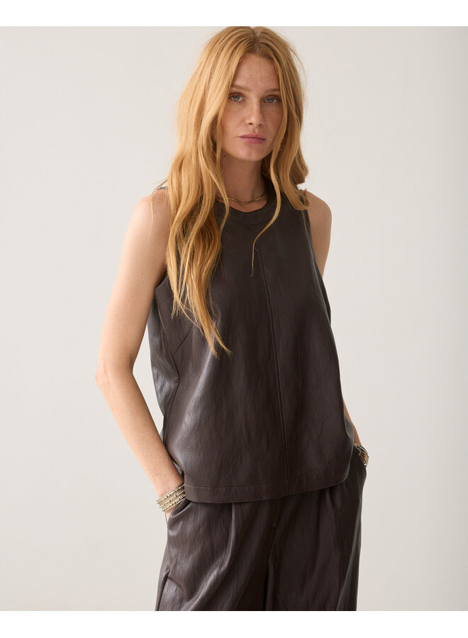 2s3557-12526 754 Summum Top Soft faux leather  Dark chocolate
