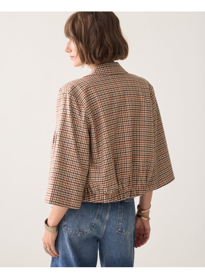 1s1331-12496 120 Summum Blazer Check goji berry Multicolour