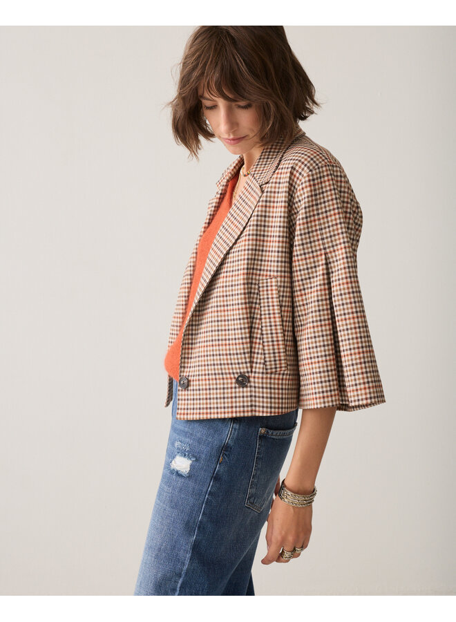1s1331-12496 120 Summum Blazer Check goji berry Multicolour