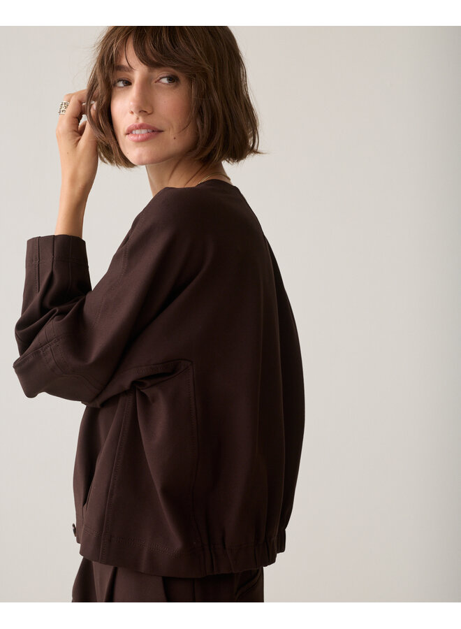 1s1326-11580 754 Summum Jacket Punto milano Dark chocolate