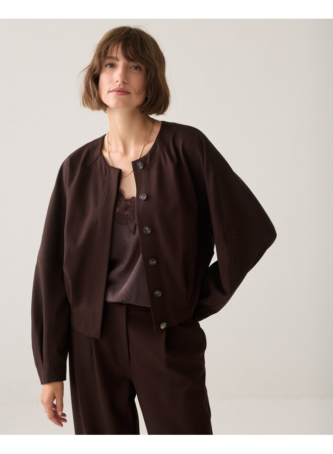 1s1326-11580 754 Summum Jacket Punto milano Dark chocolate